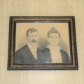 Beautiful Antique pencil sketch of Husband and wife - Sizes in description below