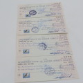 Lot of 20 Standard Bank 1968 cheques - All uprated with 1/2 cent stamp