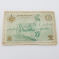 Antique souvenir card from Durban with Ricksha Puller, Grey street, street view and silver leaves