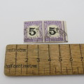 Transvaal postage due 5 pence pair SACC 5