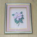 Framed 3d flower artwork signed Valmey - Sizes below