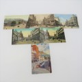Lot of 6 vintage and antique postcards with pictures of Adderley Street Cape Town