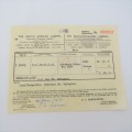 1950 Insurance Certificate for the Kalahari Lodge in Upington