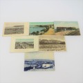 Lot of 6 antique postcards with Durban beach scenes