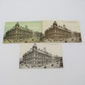 3 Different postcards of the General Post Office Cape Town - All antique