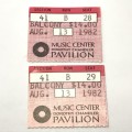 2 Balcony ticket stubs for the Music Center at the Dorothy Chandler Pavilion - 13 Aug 1982 $14 each