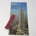 Vintage Empire State building pamphlet plus 2 x ticket stubs