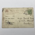 1905 Personalized Christmas post card from Jack and Tiddie Evans - posted in Dowlais