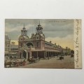1911 colorized post card - Durban to Benoni - picture of Durban Market buildings