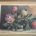 Dino Paravano still life proteas oil painting on board - frame 78,5 x 63cm and painting 59,5 x 44cm