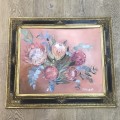 Marianne Uhlendorff still life proteas oil painting - frame 77,5 x 65,5cm and painting 58,5 x 49cm