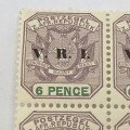 ZAR 1900 unmounted SACC 238 - block of 4 - 6 Pence stamps