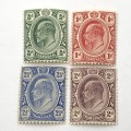 1905-1909 Transvaal EDW set of 4 (SACC 279 - 282) unmounted mint stamps
