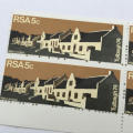 SACC 352 Restoration of Tulbagh - block of 4 mint 5c stamps with large perforation shift