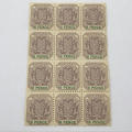 ZAR - SACC 229 Block of 12 unmounted mint 6 Pence stamps