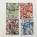 Transvaal 1905 full set SACC 279 - 282 used stamps