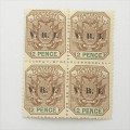 1900 Transvaal SACC 234 block of 4 unmounted mint 2d brown and green stamps