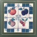 Print in frame of Apple, Plum, Pear and cherry - frame 38 x 38cm and print 16,5 x 16,5cm