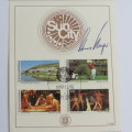 1980 Sun City Bophuthatswana stamp card signed by Gary Player