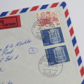 Postal Cover - Airmail and Express postage from St Gallen, Switzerland to Randburg
