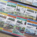 Lot of 91 Train Locomotive stamps - 16 sets on cards - mint