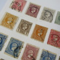 Page with 38 Greek stamps - used hinged