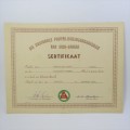 National Road Safety certificate 1956 for school patrol work