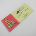 Vintage Horseracing Cape Town Tattersalls bookmark - rarely seen