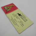 Vintage Horseracing Cape Town Tattersalls bookmark - rarely seen