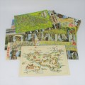 Lot of 10 vintage postcards with Maps - unused