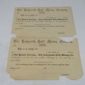 Lot of 8 unused Ladysmith Gold Mining Company share certificates - most with paper damage