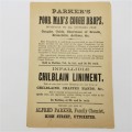 Antique Parker Poor mans cough drops advertising leaflet