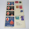 Lot of 4 Red Cross First Day Covers posted India to South Africa