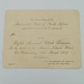 1907 Invitation card for the Annual dinner of the Automobile club of South Africa