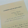 1910 Automobile club of South Africa - Invitation card for Annual dinner at the Mount Nelson Hotel