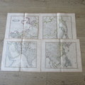 Original 1830`s map of Asia published WM. Lizars, Edinburgh - 4 piece map - 57 x 47cm