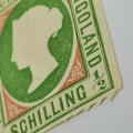 Heligoland ½ Schilling mint stamp - SG 1 - rose pink - rouletted
