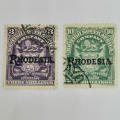 Gibbons 109 and 112 - 3 shilling and 10 Shilling British South Africa Company