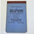 Vintage APEX Building society note book - Scarce