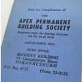 Vintage APEX Building society note book - Scarce