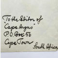 Air mail cover from Stockholm, Sweden to Cape Town, SA with 12 sverige stamps 8X3 ore, 4X4 ore