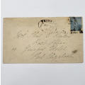 Letter with Cape of Good Hope 4 Pence stamp and RARE PEARSTON OVAL CANCEL