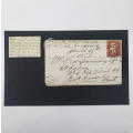 Postal cover to East Greenwich Kent England 12 November 1857 - See description