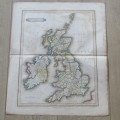 Original 1830`s map the British Islands - published by W. Lizars, Edinburgh - 47 x 57cm