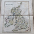 Original 1830`s map the British Islands - published by W. Lizars, Edinburgh - 47 x 57cm
