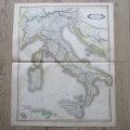 Original 1830`s map of Italy - published by W.H. Lizars, Edinburgh - 47 x 57cm