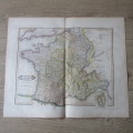 Original 1830`s map of France in departments - published by W.H. Lizars, Edinburgh - 57 x 47cm