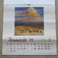 1995 KWV Zakkie Eloff artwork calendar - front cover damaged