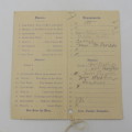 1936 Paarl Municipal Employees Association Dance programme booklet with pencil