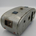 Vintage Japanese tinplate metal toy caravan
